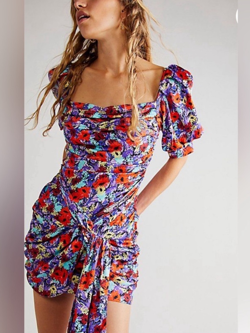 For Love & Lemons Chiara Puff Sleeve Mini Dress